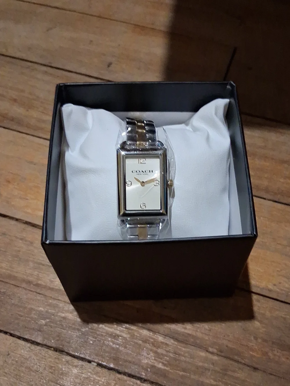 Coach Two-Tone Rectangular Men’s Watch - Gold and Silver Accents